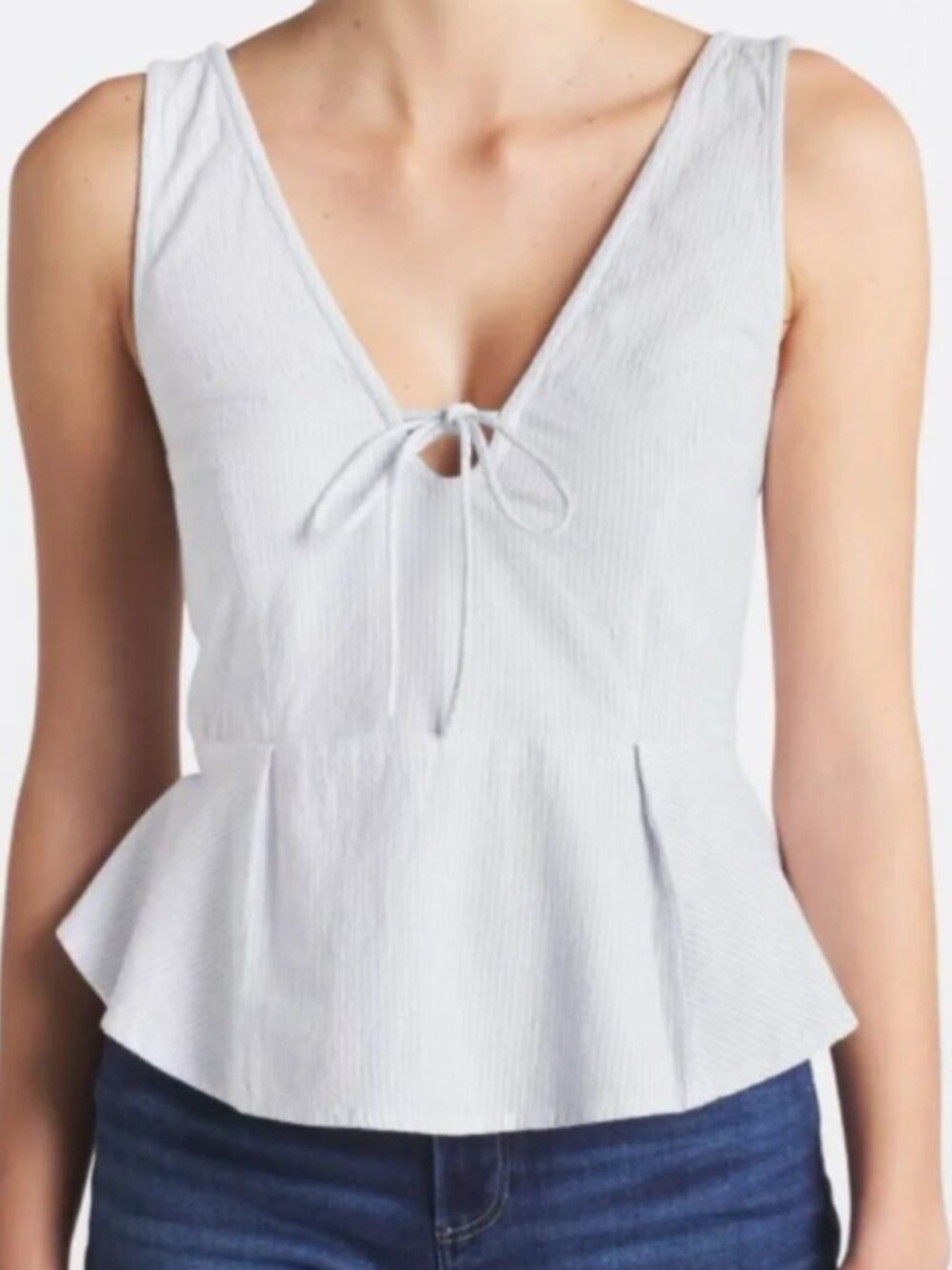 Free People Mika stripe peplum tank